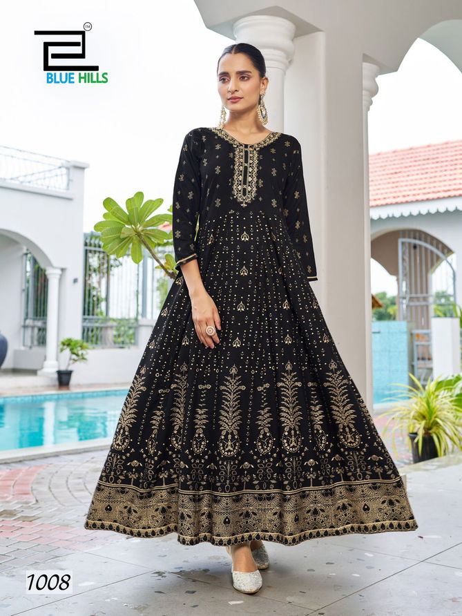 Walkway Special Rayon Foil Printed Anarkali Long Kurti Wholesale Shop In Surat